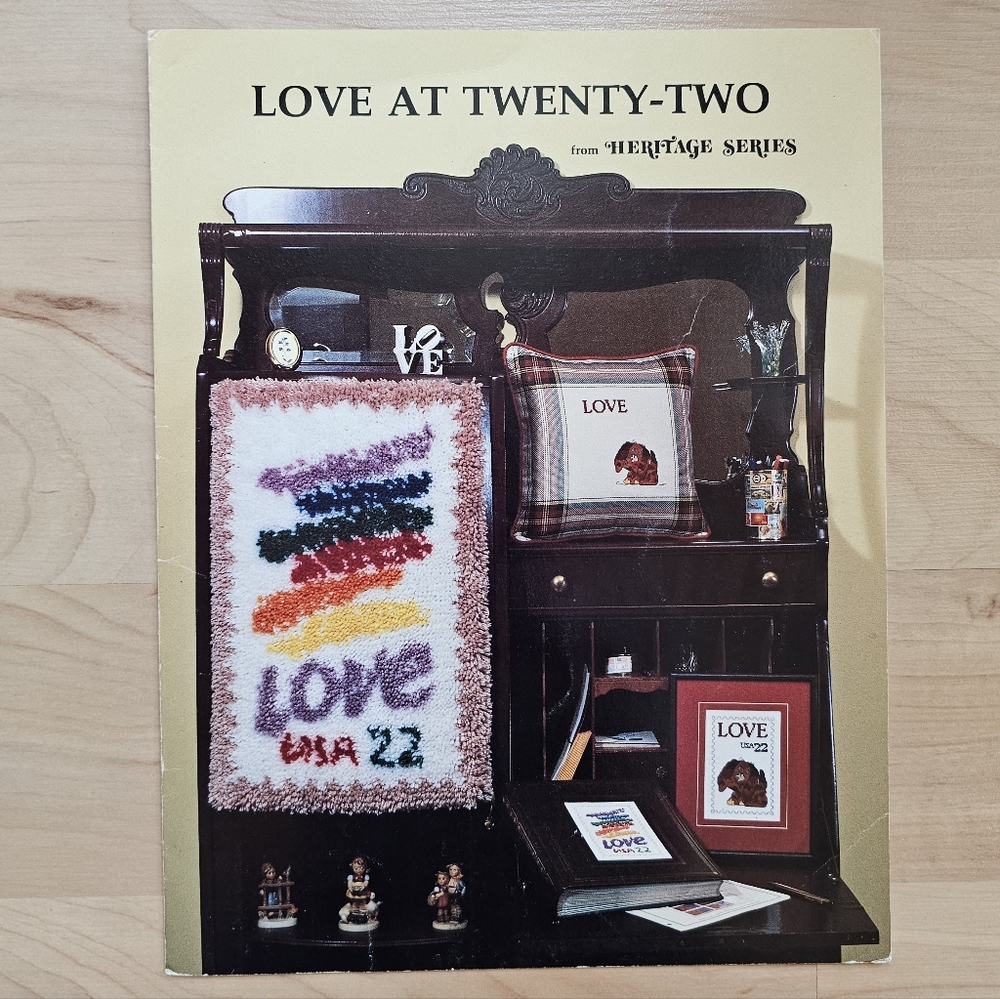 Leaflet Cross Stitch Heritage USPS Postal Stamps "Love At Twenty-Two"